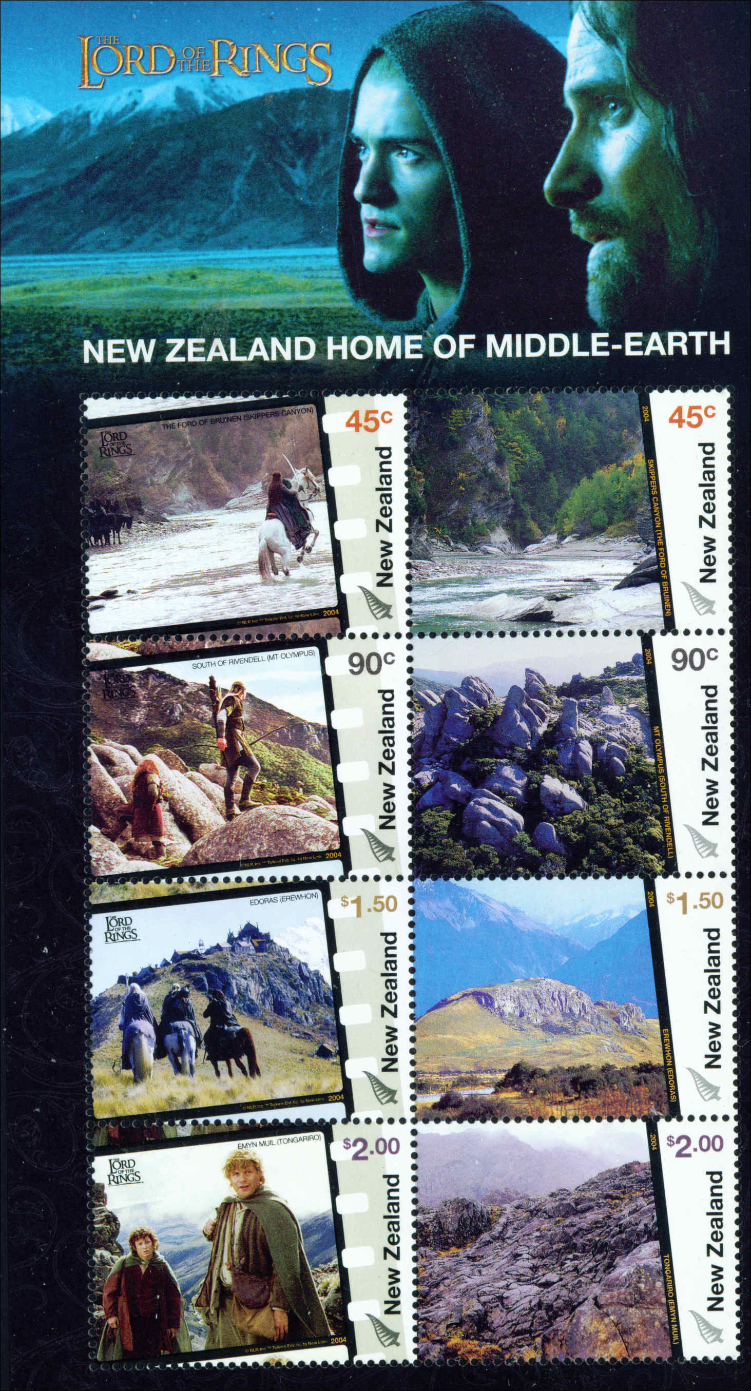 2004 NZ - Lord of Rings Middle Earth M/S MNH